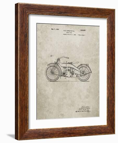 PP194- Sandstone Harley Davidson Motorcycle 1919 Patent Poster-Cole Borders-Framed Giclee Print