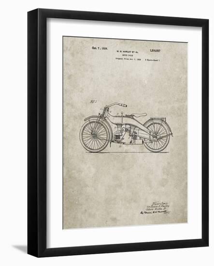 PP194- Sandstone Harley Davidson Motorcycle 1919 Patent Poster-Cole Borders-Framed Giclee Print