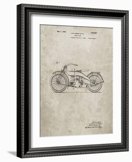 PP194- Sandstone Harley Davidson Motorcycle 1919 Patent Poster-Cole Borders-Framed Giclee Print