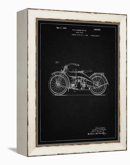 PP194- Vintage Black Harley Davidson Motorcycle 1919 Patent Poster-Cole Borders-Framed Premier Image Canvas