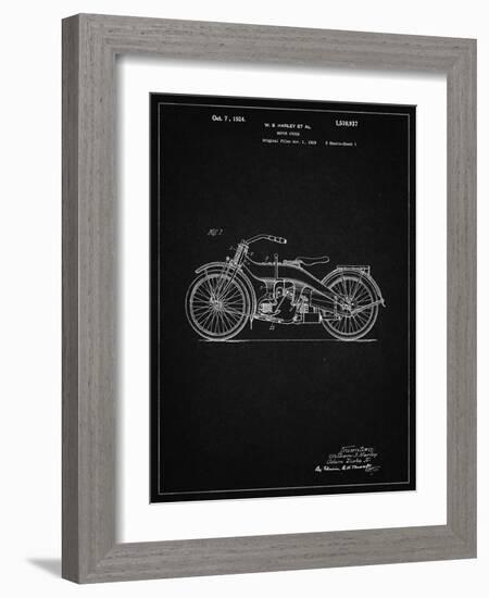 PP194- Vintage Black Harley Davidson Motorcycle 1919 Patent Poster-Cole Borders-Framed Giclee Print