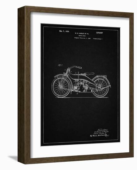 PP194- Vintage Black Harley Davidson Motorcycle 1919 Patent Poster-Cole Borders-Framed Giclee Print