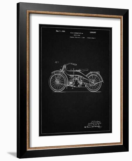 PP194- Vintage Black Harley Davidson Motorcycle 1919 Patent Poster-Cole Borders-Framed Giclee Print