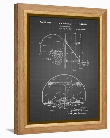 PP196-Black Grid Albach Basketball Goal Patent Poster-Cole Borders-Framed Premier Image Canvas