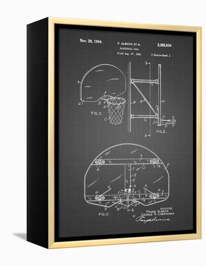 PP196-Black Grid Albach Basketball Goal Patent Poster-Cole Borders-Framed Premier Image Canvas