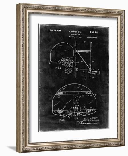 PP196- Black Grunge Albach Basketball Goal Patent Poster-Cole Borders-Framed Giclee Print