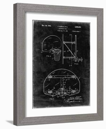 PP196- Black Grunge Albach Basketball Goal Patent Poster-Cole Borders-Framed Giclee Print