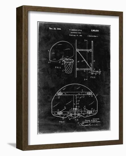 PP196- Black Grunge Albach Basketball Goal Patent Poster-Cole Borders-Framed Giclee Print