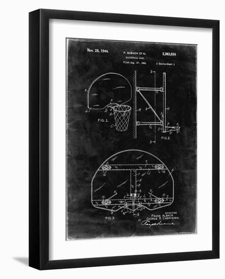 PP196- Black Grunge Albach Basketball Goal Patent Poster-Cole Borders-Framed Giclee Print