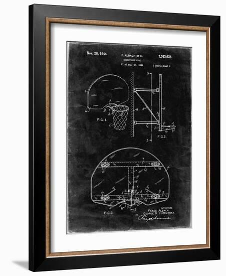 PP196- Black Grunge Albach Basketball Goal Patent Poster-Cole Borders-Framed Giclee Print