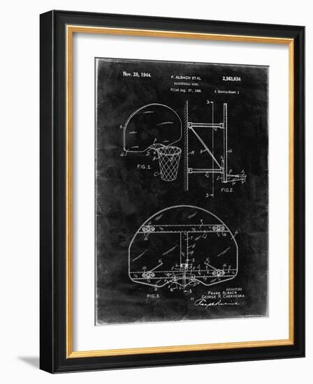 PP196- Black Grunge Albach Basketball Goal Patent Poster-Cole Borders-Framed Giclee Print