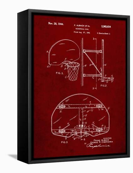 PP196- Burgundy Albach Basketball Goal Patent Poster-Cole Borders-Framed Premier Image Canvas