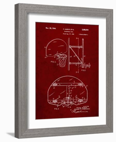 PP196- Burgundy Albach Basketball Goal Patent Poster-Cole Borders-Framed Giclee Print