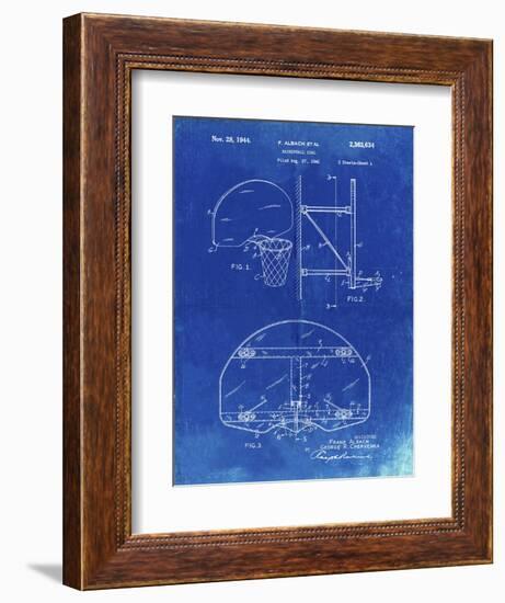 PP196- Faded Blueprint Albach Basketball Goal Patent Poster-Cole Borders-Framed Premium Giclee Print