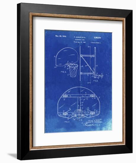 PP196- Faded Blueprint Albach Basketball Goal Patent Poster-Cole Borders-Framed Premium Giclee Print