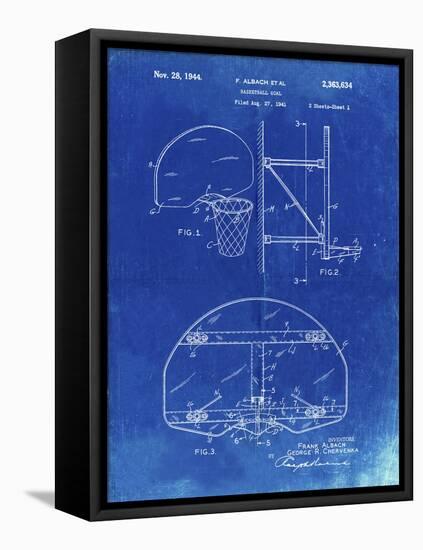 PP196- Faded Blueprint Albach Basketball Goal Patent Poster-Cole Borders-Framed Premier Image Canvas
