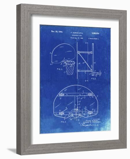 PP196- Faded Blueprint Albach Basketball Goal Patent Poster-Cole Borders-Framed Giclee Print