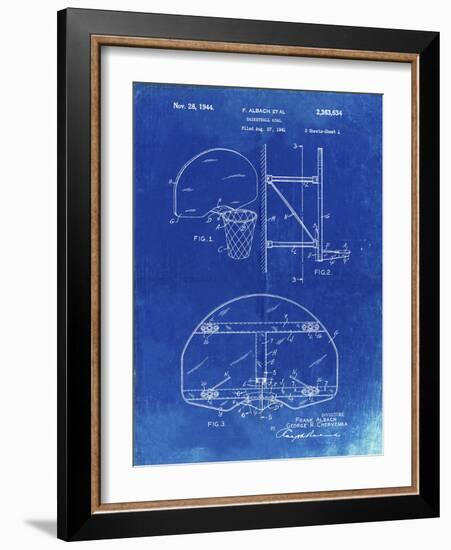 PP196- Faded Blueprint Albach Basketball Goal Patent Poster-Cole Borders-Framed Giclee Print