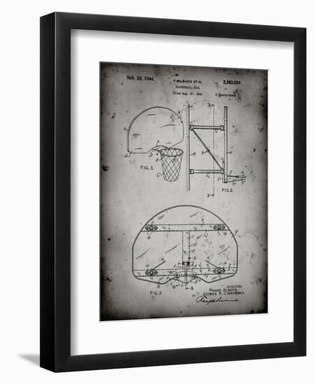 PP196- Faded Grey Albach Basketball Goal Patent Poster-Cole Borders-Framed Giclee Print