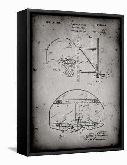 PP196- Faded Grey Albach Basketball Goal Patent Poster-Cole Borders-Framed Premier Image Canvas