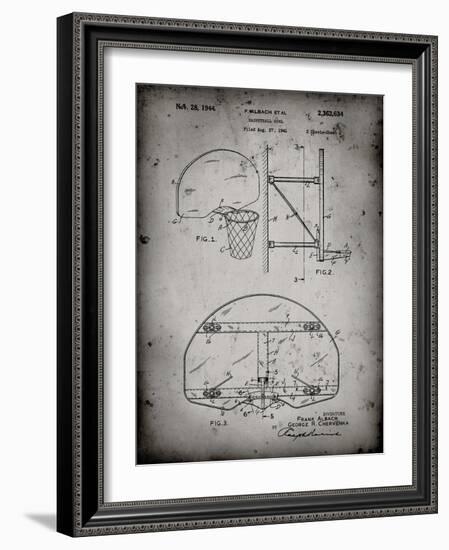PP196- Faded Grey Albach Basketball Goal Patent Poster-Cole Borders-Framed Giclee Print