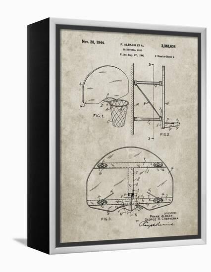 PP196- Sandstone Albach Basketball Goal Patent Poster-Cole Borders-Framed Premier Image Canvas