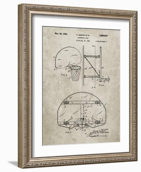 PP196- Sandstone Albach Basketball Goal Patent Poster-Cole Borders-Framed Giclee Print