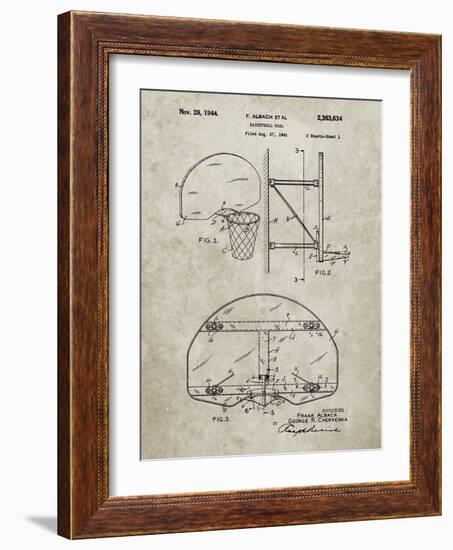 PP196- Sandstone Albach Basketball Goal Patent Poster-Cole Borders-Framed Giclee Print