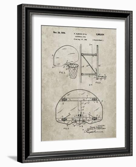 PP196- Sandstone Albach Basketball Goal Patent Poster-Cole Borders-Framed Giclee Print