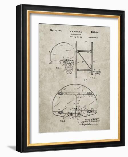 PP196- Sandstone Albach Basketball Goal Patent Poster-Cole Borders-Framed Giclee Print