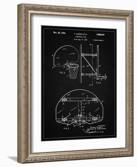 PP196- Vintage Black Albach Basketball Goal Patent Poster-Cole Borders-Framed Giclee Print