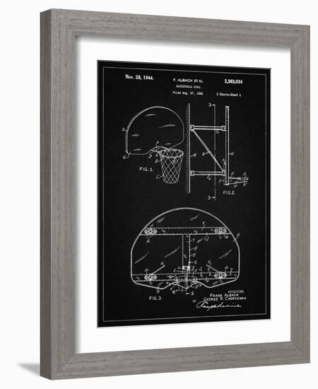 PP196- Vintage Black Albach Basketball Goal Patent Poster-Cole Borders-Framed Giclee Print