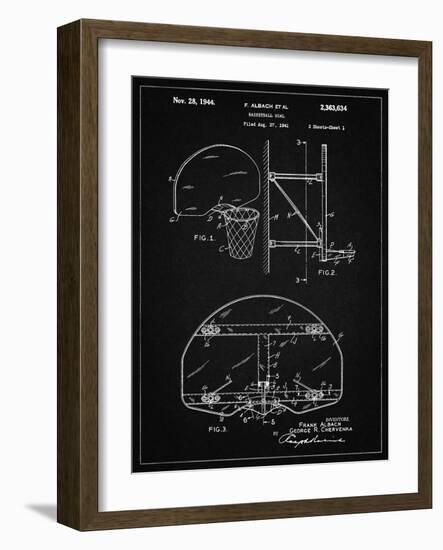 PP196- Vintage Black Albach Basketball Goal Patent Poster-Cole Borders-Framed Giclee Print