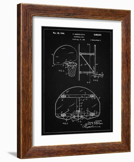 PP196- Vintage Black Albach Basketball Goal Patent Poster-Cole Borders-Framed Giclee Print