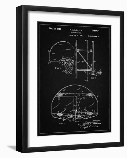 PP196- Vintage Black Albach Basketball Goal Patent Poster-Cole Borders-Framed Giclee Print