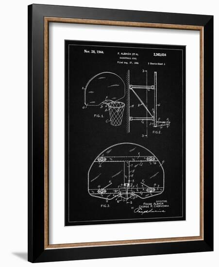 PP196- Vintage Black Albach Basketball Goal Patent Poster-Cole Borders-Framed Giclee Print