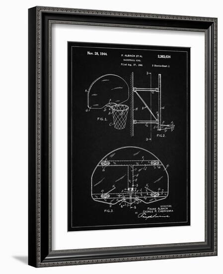 PP196- Vintage Black Albach Basketball Goal Patent Poster-Cole Borders-Framed Giclee Print