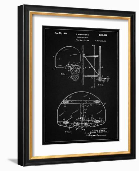 PP196- Vintage Black Albach Basketball Goal Patent Poster-Cole Borders-Framed Giclee Print