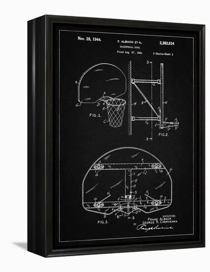 PP196- Vintage Black Albach Basketball Goal Patent Poster-Cole Borders-Framed Premier Image Canvas