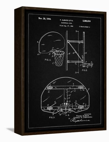 PP196- Vintage Black Albach Basketball Goal Patent Poster-Cole Borders-Framed Premier Image Canvas