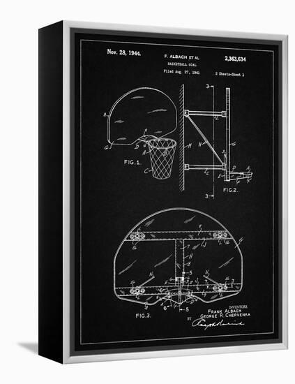 PP196- Vintage Black Albach Basketball Goal Patent Poster-Cole Borders-Framed Premier Image Canvas