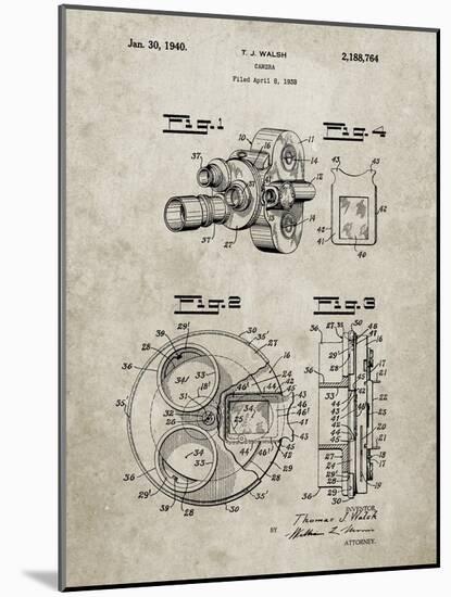 PP198- Sandstone Bell and Howell Color Filter Camera Patent Poster-Cole Borders-Mounted Giclee Print