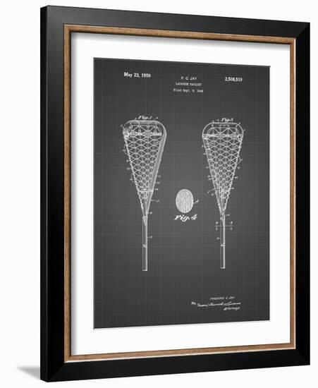 PP199- Black Grid Lacrosse Stick 1948 Patent Poster-Cole Borders-Framed Giclee Print