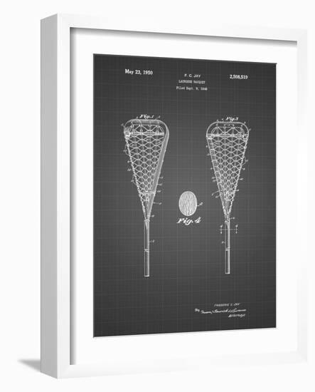 PP199- Black Grid Lacrosse Stick 1948 Patent Poster-Cole Borders-Framed Giclee Print