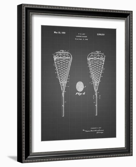 PP199- Black Grid Lacrosse Stick 1948 Patent Poster-Cole Borders-Framed Giclee Print