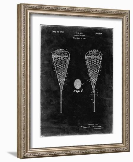 PP199- Black Grunge Lacrosse Stick 1948 Patent Poster-Cole Borders-Framed Giclee Print