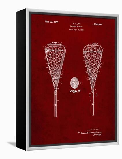 PP199- Burgundy Lacrosse Stick 1948 Patent Poster-Cole Borders-Framed Premier Image Canvas