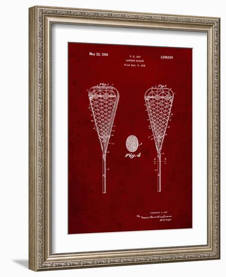 PP199- Burgundy Lacrosse Stick 1948 Patent Poster-Cole Borders-Framed Giclee Print