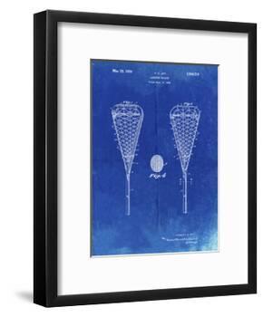 PP199- Faded Blueprint Lacrosse Stick 1948 Patent Poster-Cole Borders-Framed Giclee Print
