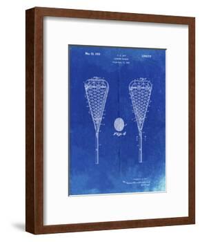 PP199- Faded Blueprint Lacrosse Stick 1948 Patent Poster-Cole Borders-Framed Giclee Print